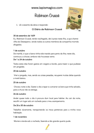 Robinson Crusoe, ficha pdf nº1