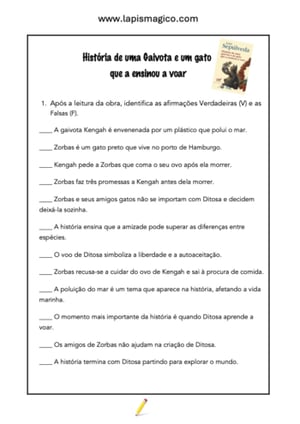 História de uma gaivota e do gato que a ensinou a voar, ficha pdf nº1