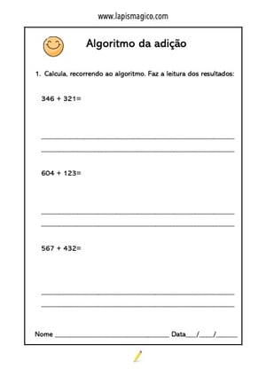 Adicao 3ano, ficha pdf nº2