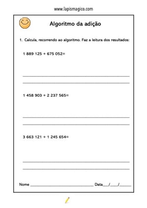 Adicao 4ano, ficha pdf nº2