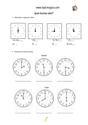 Horas, ficha pdf nº2