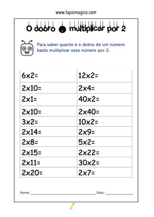 Multiplicacao 2ano, ficha pdf nº2
