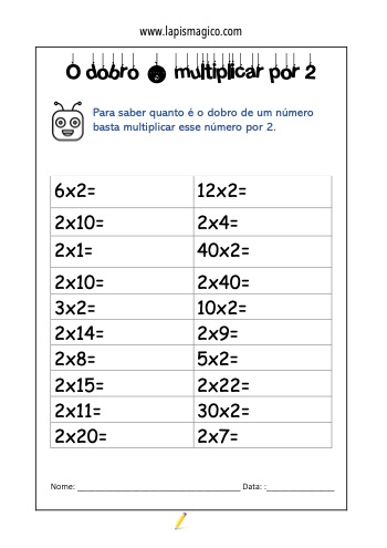 Multiplicacao 4ano, ficha pdf nº7