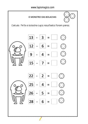 Subtracao 1ano, ficha pdf nº3
