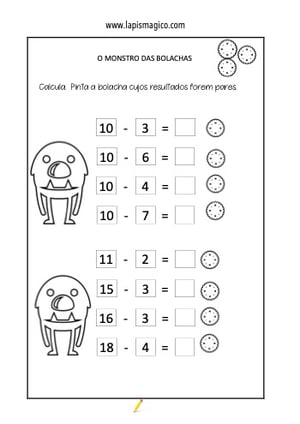 Subtracao 1ano, ficha pdf nº4