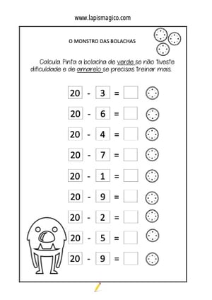 Subtracao 1ano, ficha pdf nº5