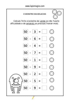 Subtracao 1ano, ficha pdf nº6