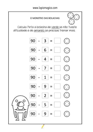 Subtracao 1ano, ficha pdf nº7