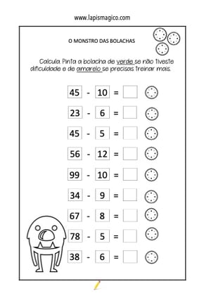 Subtracao 1ano, ficha pdf nº8