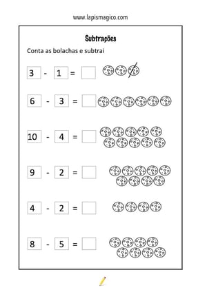 Subtracao 1ano, ficha pdf nº9