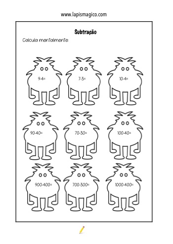 Subtracao 3ano, ficha pdf nº3