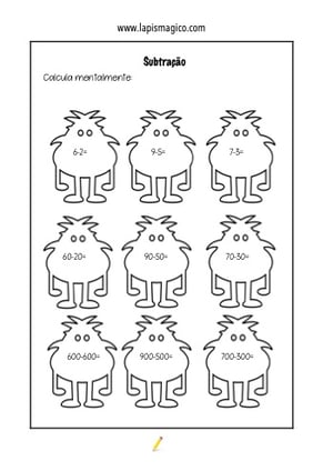 Subtracao 3ano, ficha pdf nº4
