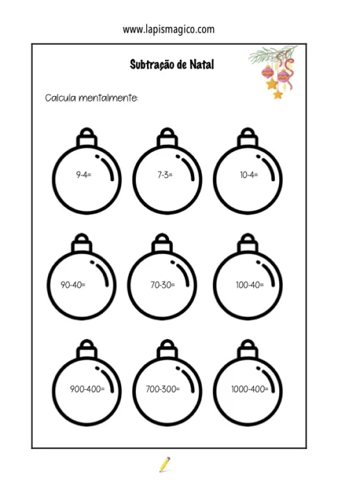 Subtracao 3ano, ficha pdf nº5