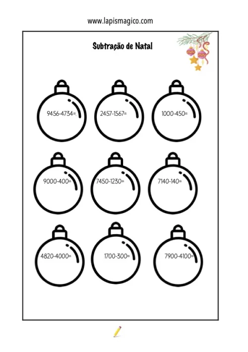 Subtracao 3ano, ficha pdf nº6