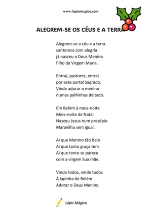 Alegrem-se o céu e a terra, ficha pdf nº1