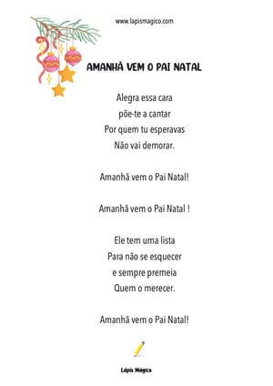 Amanhã Vem o Pai Natal, ficha pdf nº1