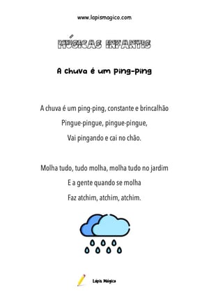 A chuva é um ping-ping, ficha pdf nº1
