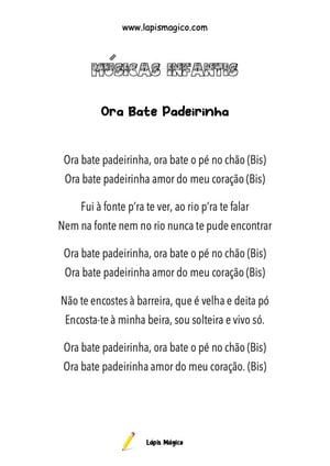 Bate Padeirinha, ficha pdf nº1