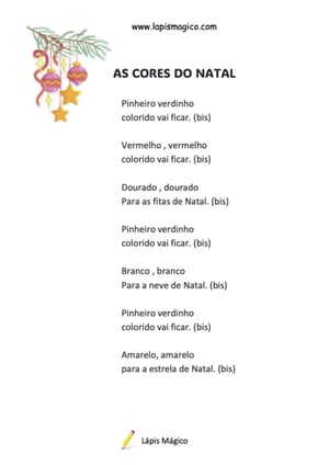 As Cores do Natal, ficha pdf nº1