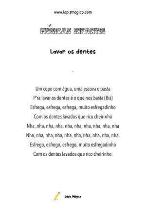 Lavar os Dentes, ficha pdf nº1