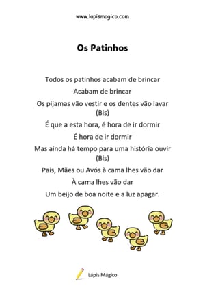 Os Patinhos, ficha pdf nº1