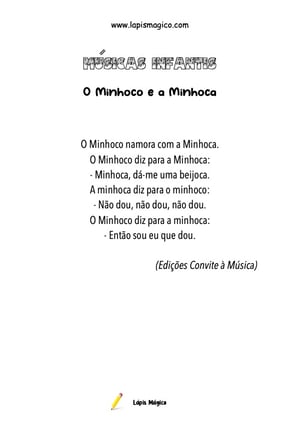O Minhoco e a Minhoca, ficha pdf nº1