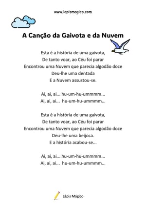 Canção da Gaivota e da Nuvem, ficha pdf nº1