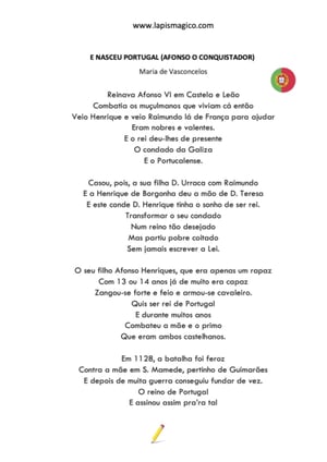 E Nasceu Portugal (Afonso o Conquistador), ficha pdf nº1