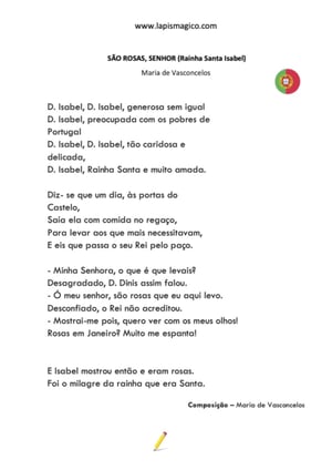 São Rosas, Senhor (Rainha D. Isabel), ficha pdf nº1