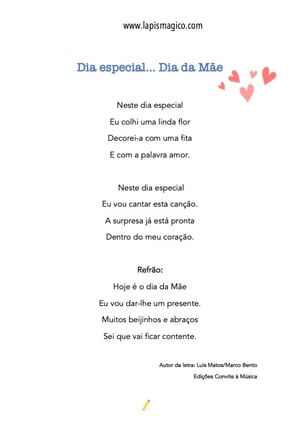 Dia especial... Dia da mãe, ficha pdf nº1