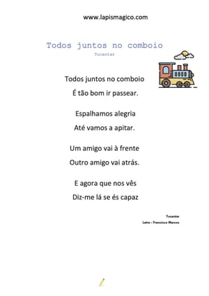 Todos juntos no comboio, ficha pdf nº1