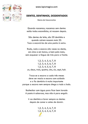 Dentes, dentinhos e desdentados, ficha pdf nº1