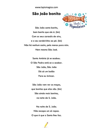 São João Bonito, ficha pdf nº1