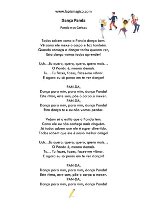 Dança Panda, ficha pdf nº1