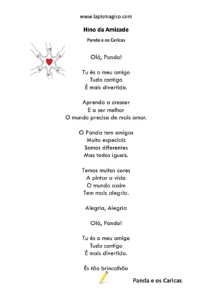 Hino da Amizade, ficha pdf nº1