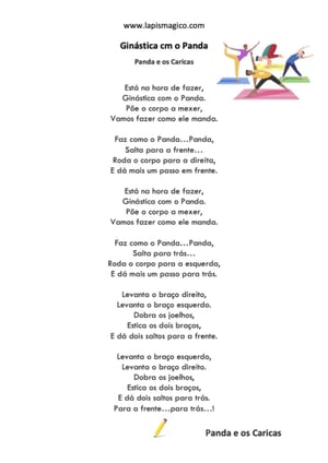 Ginástica com o Panda, ficha pdf nº1