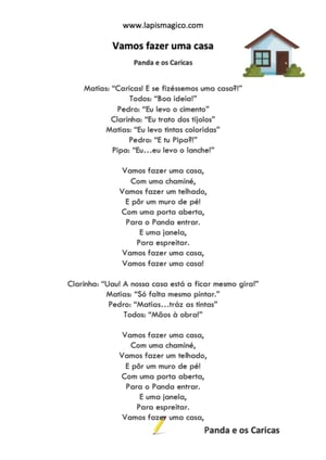 Vamos fazer uma casa, ficha pdf nº1