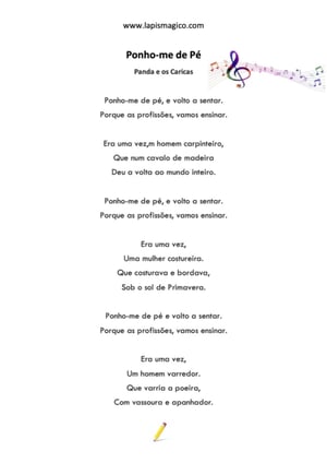 Ponho-me de Pé, ficha pdf nº1