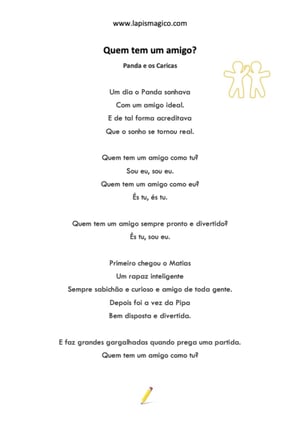 Quem Tem Um Amigo?, ficha pdf nº1