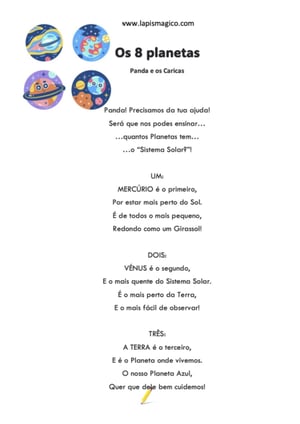 Os 8 Planetas, ficha pdf nº1