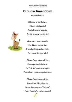 O Burro Amendoim, ficha pdf nº1