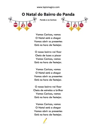 O Natal No Bairro Do Panda, ficha pdf nº1