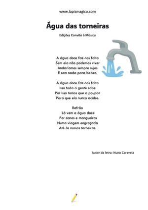 A água das torneiras, ficha pdf nº1