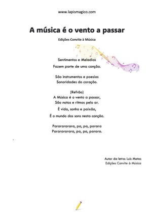 A Música é o Vento a Passar, ficha pdf nº1