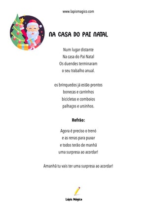 Na Casa do Pai Natal, ficha pdf nº1