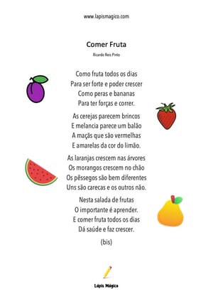 Comer Fruta, ficha pdf nº1