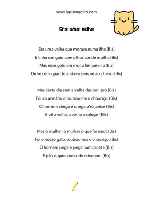 Era uma Velha, ficha pdf nº1