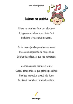 Estava na Cozinha, ficha pdf nº1