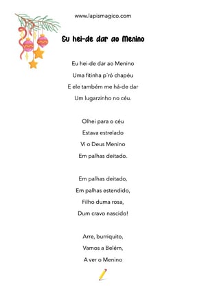 Eu hei-de dar ao Menino, ficha pdf nº1