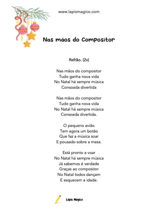 Nas Mãos do Compositor, ficha pdf nº1